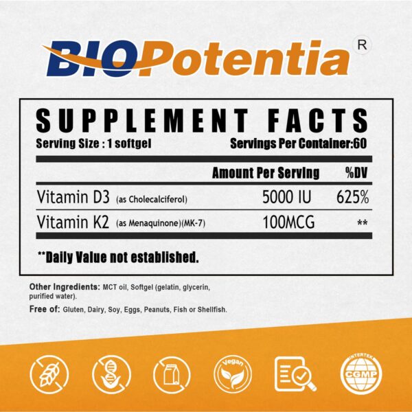 Version 1.0.0 BIO POTENTIA D3 K2 etiqueta