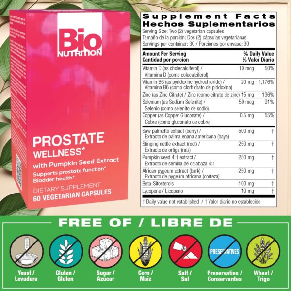 Etiqueta de Bio Próstata 60 cápsulas