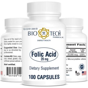 Frasco Bio-Tech Fólico 20 mg