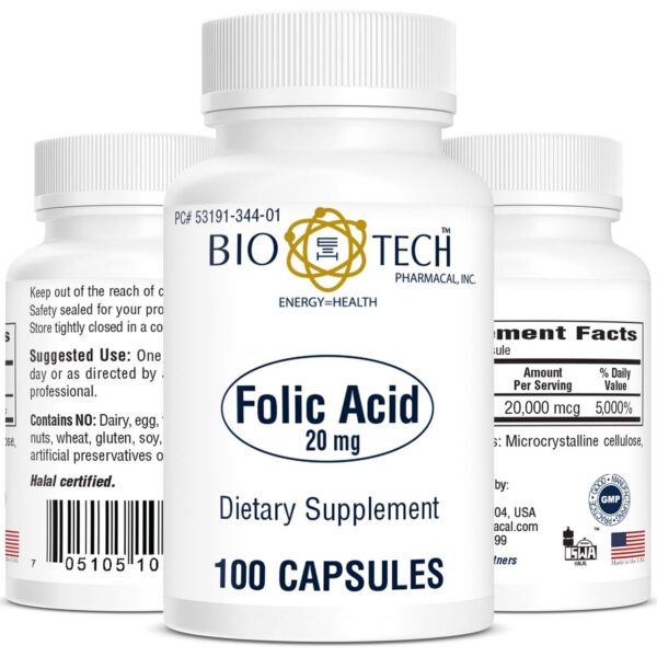Frasco Bio-Tech Fólico 20 mg