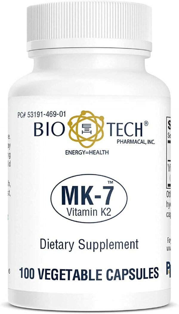 Frasco Bio-Tech MK-7 Vitamina K2 cápsulas vegetales