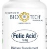 Etiqueta y envase de ácido fólico Bio-Tech Pharmacal