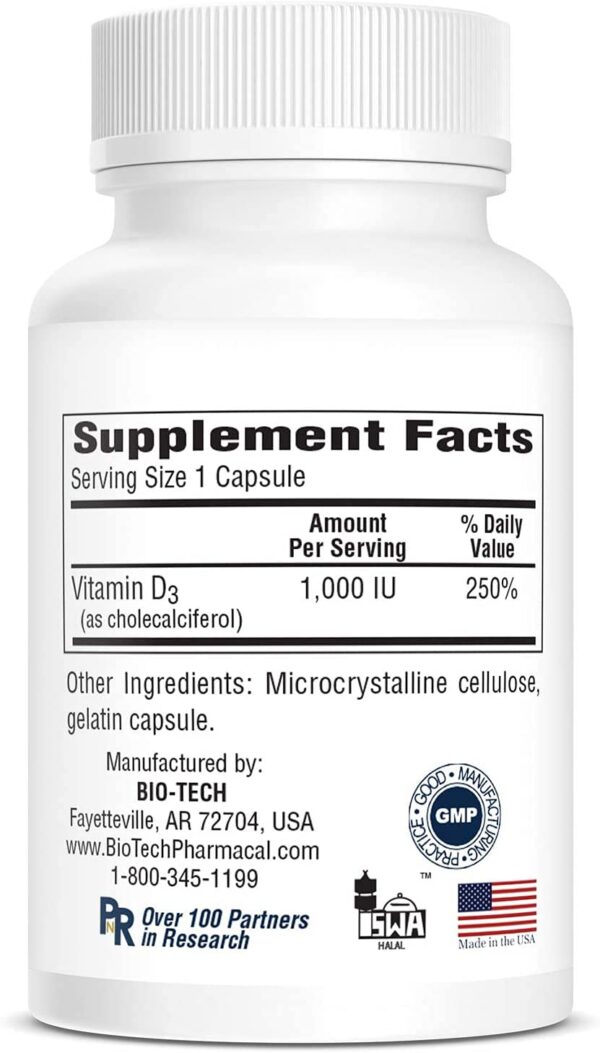 Version 1.0.0 Envase de Bio-Tech Pharmacal D3-5 250 cápsulas