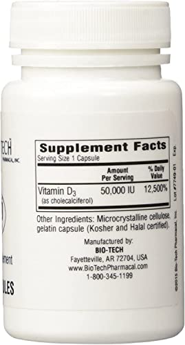 Cápsulas vitamina d3 bio-tech suplemento salud ósea