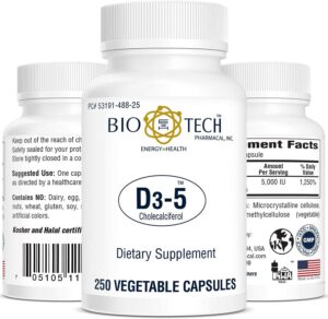 Frente del envase Bio-Tech Vitamin D3
