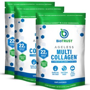 Frente del envase BioTrust Ageless Multi Collagen sin sabor 3-pack