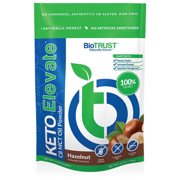Etiqueta BioTrust Keto Elevate sabor avellana