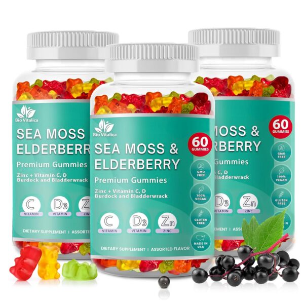 BIO VITALICA gomitas Sea Moss Elderberry frontal