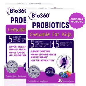 Bio360 probióticos para niños 60 cápsulas sabor bayas
