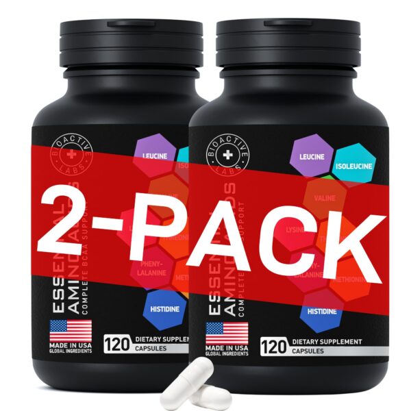 Version 1.0.0 Frasco frontal BIOACTIVE LABS aminoacidos esenciales 240 caps