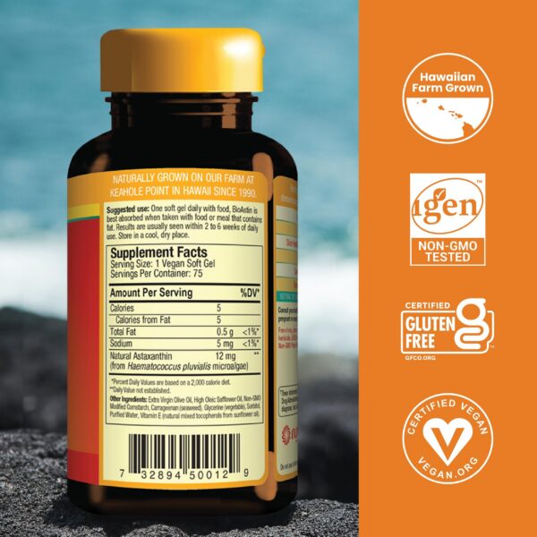 Etiqueta BioAstin Hawaiian Astaxanthin