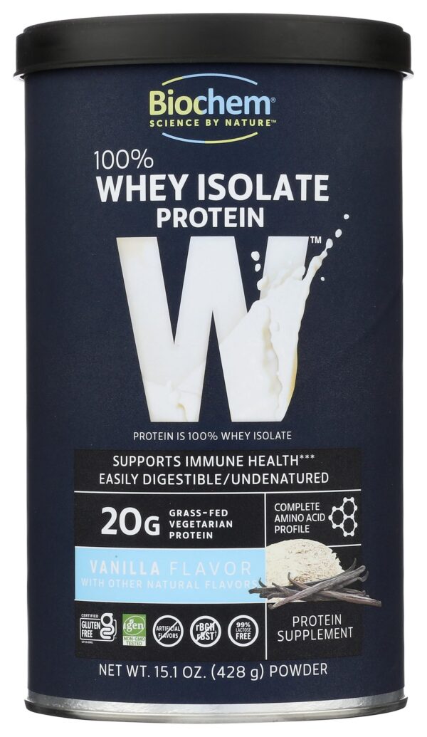 Biochem proteína aislada whey sabor vainilla 15.1 onzas