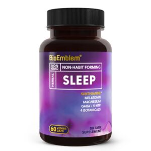 BioEmblem ayuda natural para dormir suplemento melatonina 60 cápsulas