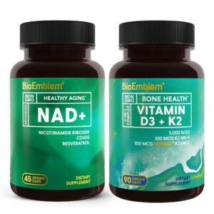 Frasco BioEmblem D3-K2 NAD NR 3-en-1