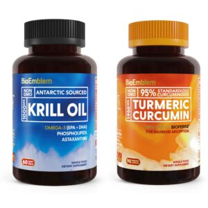 BioEmblem cápsulas de krill antártico y cúrcuma frente
