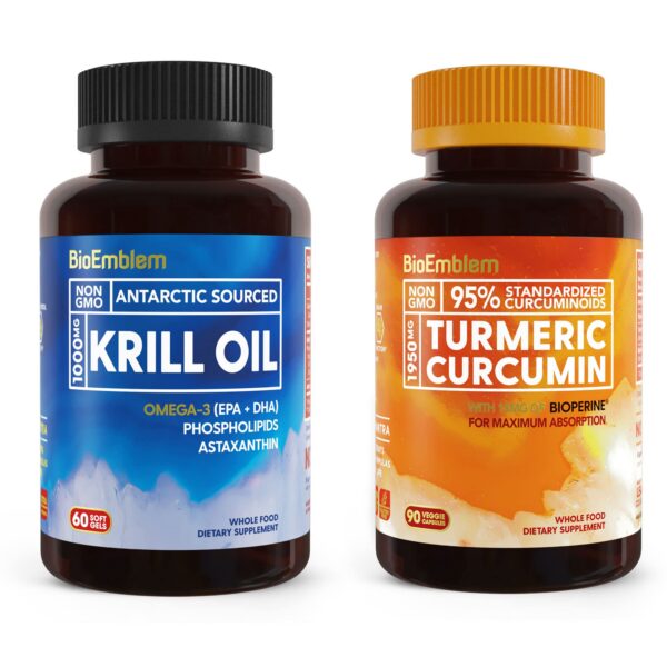 Version 1.0.0 BioEmblem cápsulas de krill antártico y cúrcuma frente