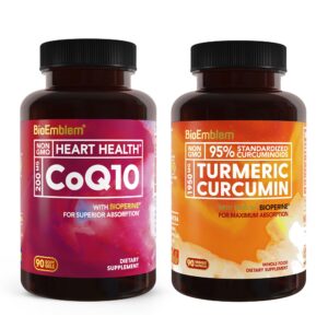 Suplemento de cúrcuma BioEmblem con Curcumina y CoQ10