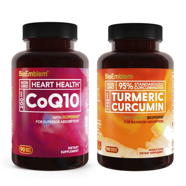 Suplemento de cúrcuma BioEmblem con Curcumina y CoQ10