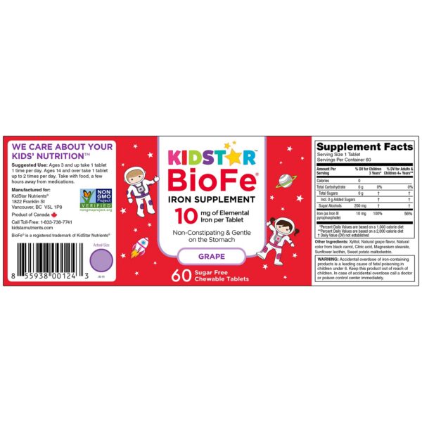 Etiqueta BioFe tabletas hierro