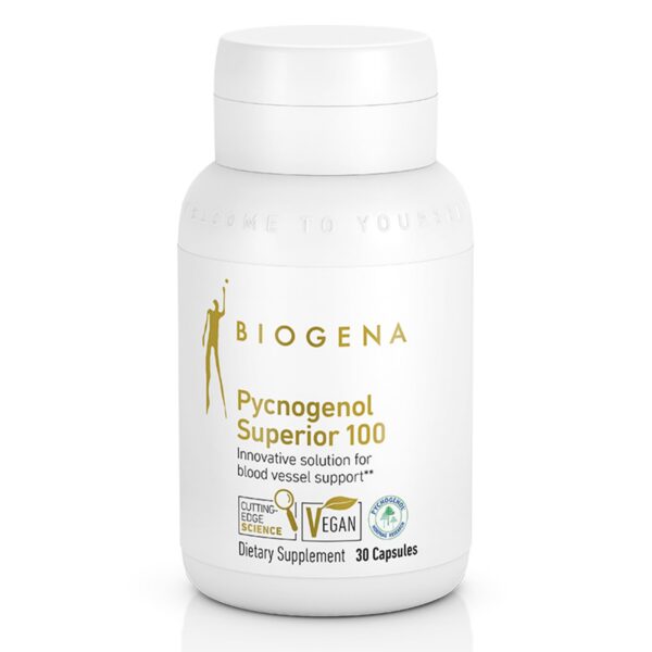 Frente del frasco Biogena Pycnogenol 100 mg Gold