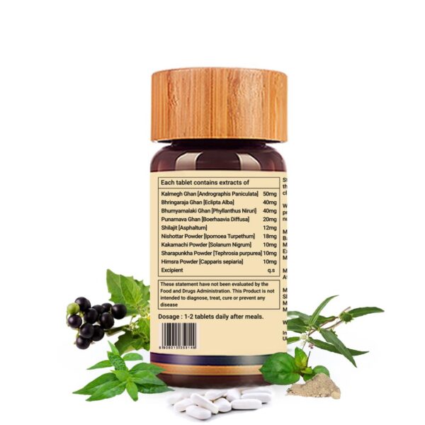 Detalle de hierbas Punarava y Kalmegh