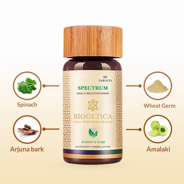 Biogetica Spectrum Ayurvedic multivitamin 80 tabletas caja