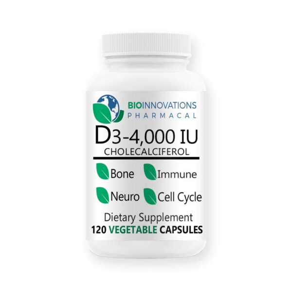 Version 1.0.0 Frasco de BioInnovations Pharmacal Vitamin D3-4000 UI