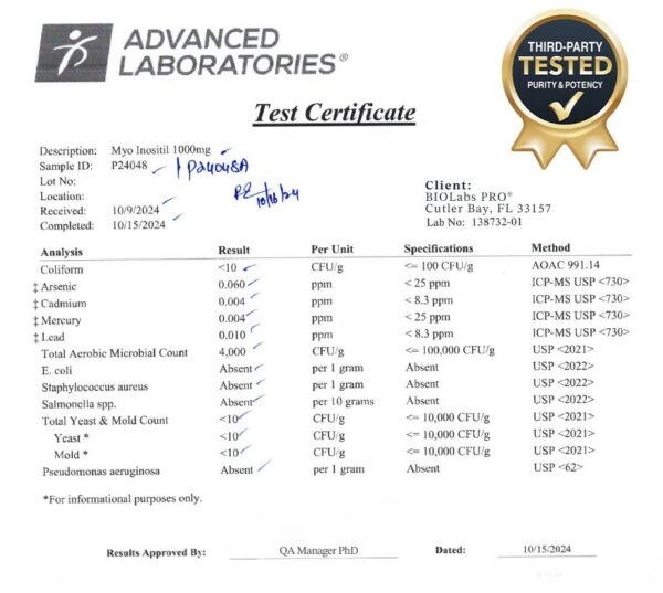 Envase BIOLABS PRO Myo-Inositol