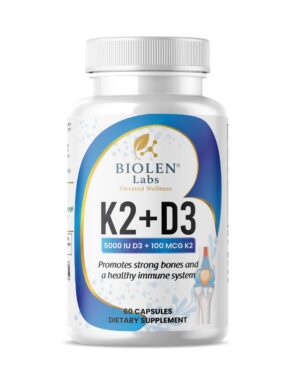 Frente del frasco Biolen K2 + D3