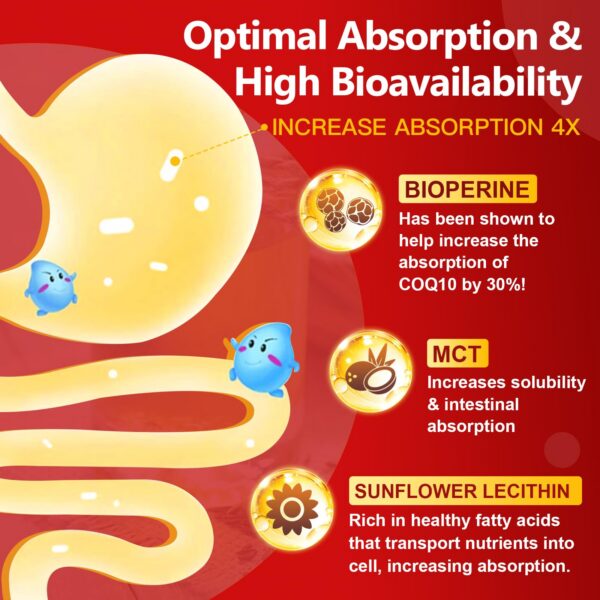 Bioperine y lecide de girasol en fórmula CoQ10