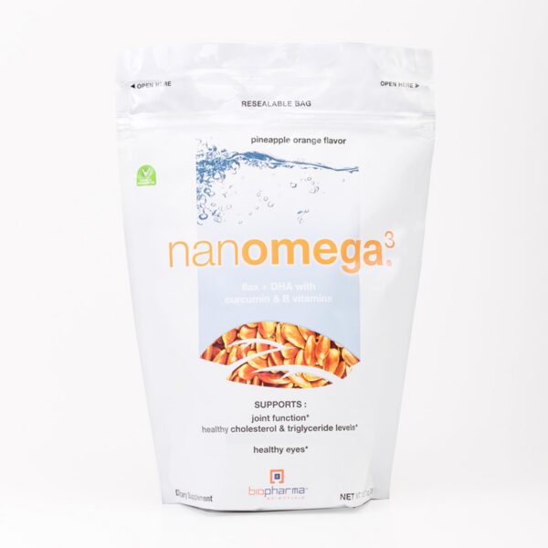 Biopharma Scientific Nanomega polvo vegano omega-3 sabor piña naranja