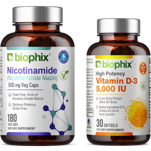 Biophix B-3 Nicotinamida 500mg con Vitamina D3 gratis