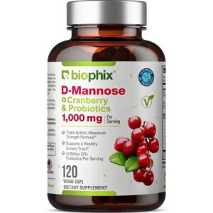 biophix D-Mannosa 1000 mg cápsulas con arándano y probióticos