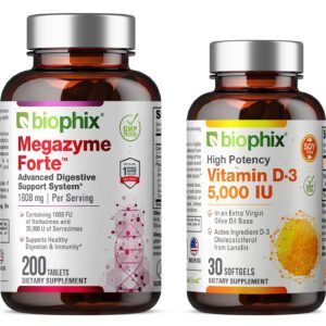 biophix Megazyme Forte 200 tabletas y vitamina D3 30 cápsulas