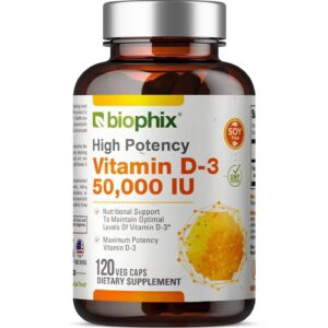 Envase frontal de Biophix Vitamina D-3 10000 UI
