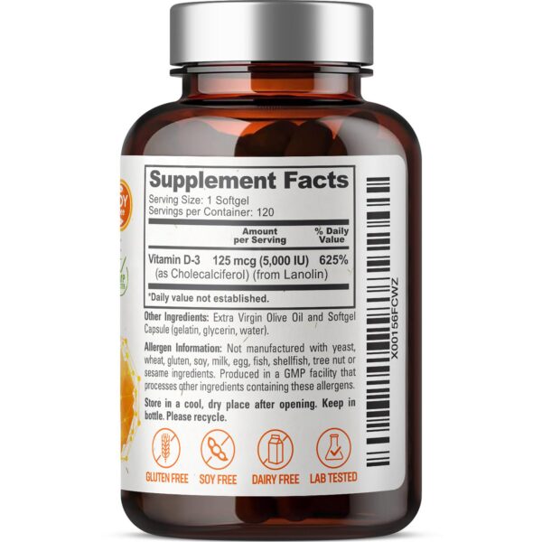 Paquete de Vitamina D3 Biophix 120 softgels