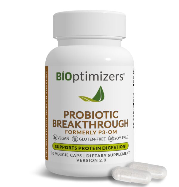 Version 1.0.0 BiOptimizers suplemento probióticos prebióticos 30 cápsulas veganas
