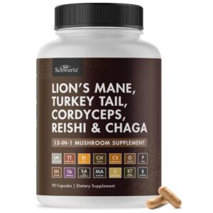 BioSchwartz suplemento complejo de hongos melena de león 90 cápsulas