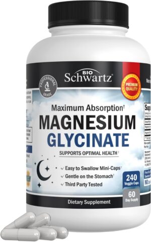 Frente del empaque BioSchwartz Magnesio Glicinato 500 mg