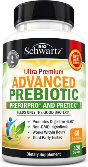 BioSchwartz suplemento prebióticos salud digestiva 120 cápsulas