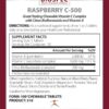 Version 1.0.0 Etiqueta Raspberry C-500 detalles de ingredientes