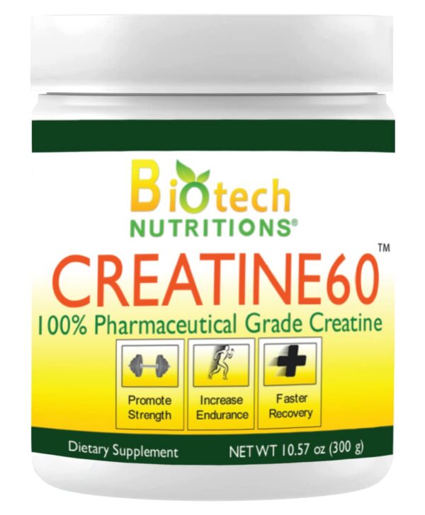 Frasco de creatina monohidratada Biotech Nutritions