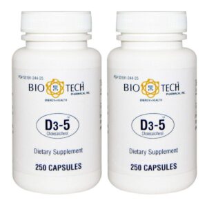 Paquete vitaminas BioTech Pharmacal D3-5 de 5000 IU 500 tabletas