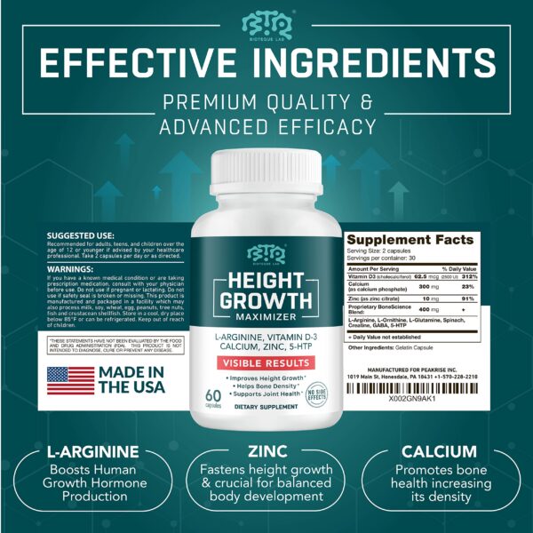 BIOTEQUELAB Suplemento para Crecimiento Óseo - Vista lateral