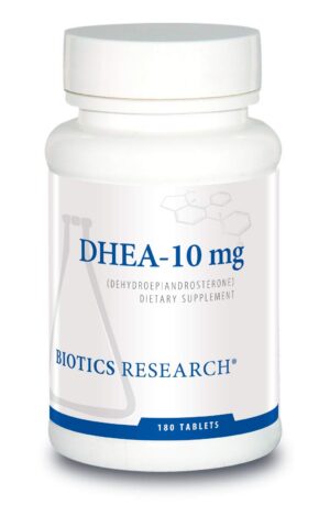 Version 1.0.0 Biotics Research DHEA envase de tabletas