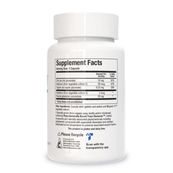 Tabla de ingredientes y minerales