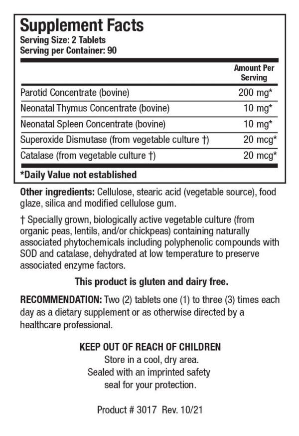 Etiqueta lateral Biotics Parotid TS