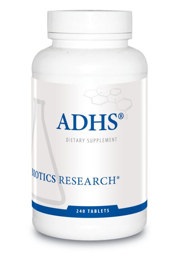 Etiqueta frontal Biotics Research ADHS 240 tabletas