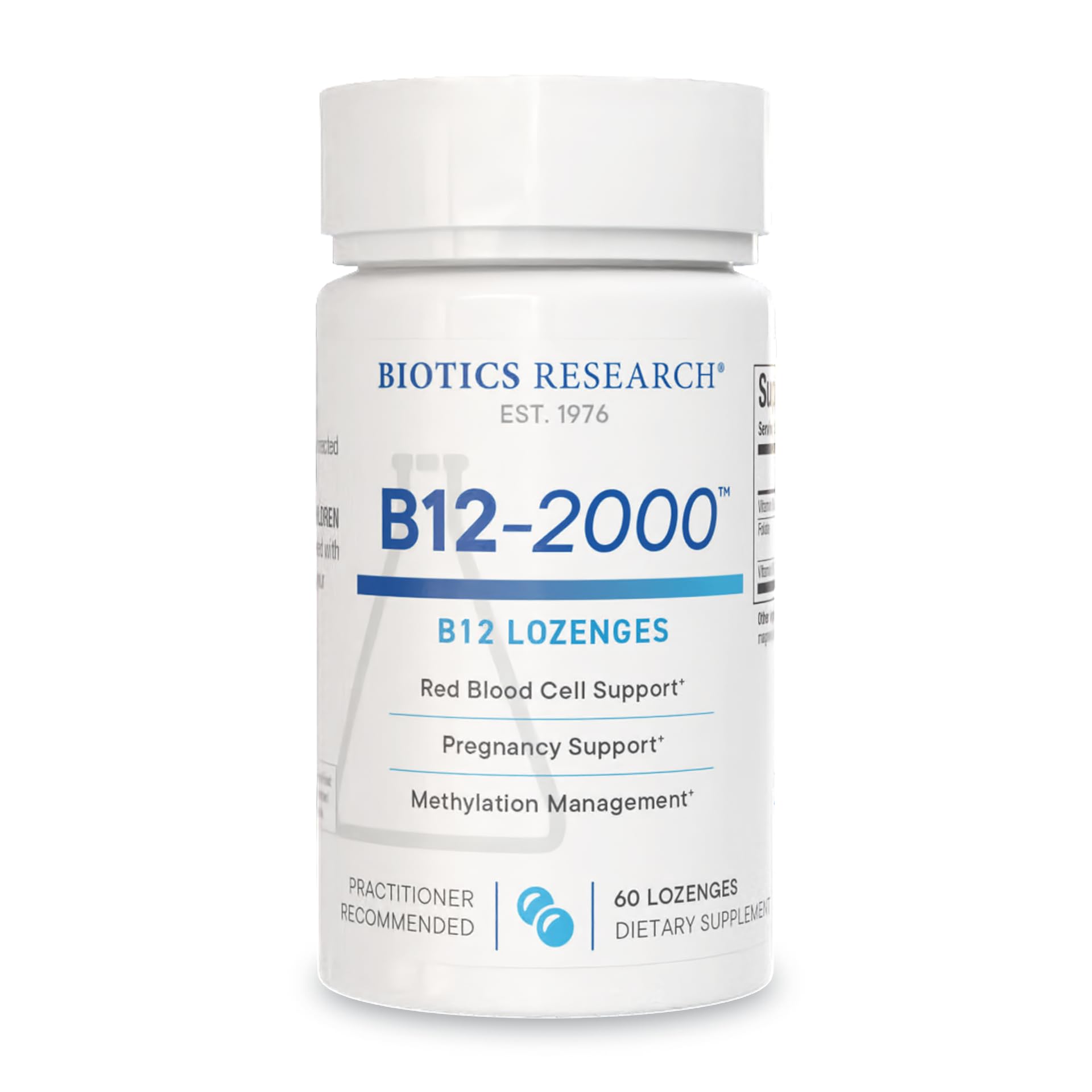 Biotics Research B12-2000 vitamina B12 B6 folato alta potencia