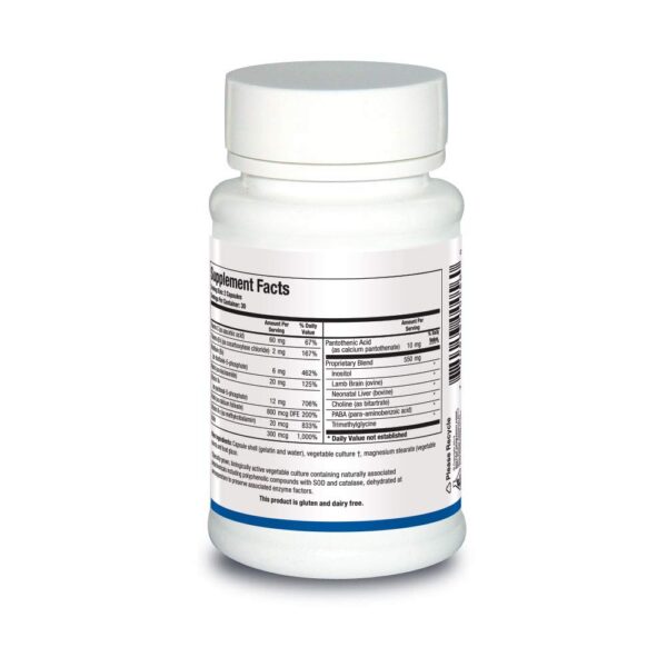 Etiqueta del frasco con información del producto